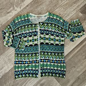 Joseph A Lightweight Cardigan Colorful Button Down Medium